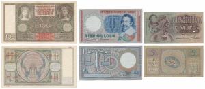 Netherlands, 10 Gulden, 1953 (KM 85); Netherlands, 100 Gulden, 1942 (KM 51); Netherlands I