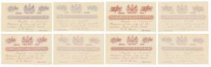 South Africa, Prisoner of War Coupons, Boer War, set of 4 different, 1, 2 & 5 (2) Shilling