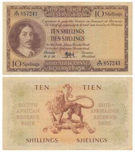South African, 10 Shillings, 1959 (KM 90). Very Fine+.