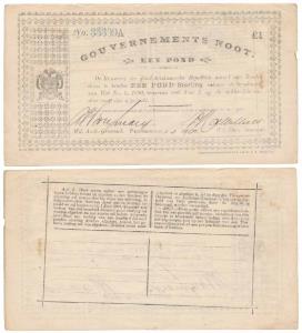 South Africa, Anglo-Boer War, Zuid Afrikaansche Republiek, Government Notes, 1 Pound, 1900