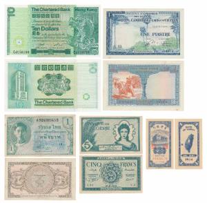 French Indo-China, Cambodia Laos Vietnam Issue, 1 Piastre / 1 Dong, 1953-54 ND, watermark 