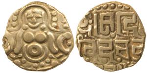 Gahadavalas of Kanauj, Govinda Chandradeva (1114-1154 AD), Gold 4 ½ Masha, 4.26g, obv. God