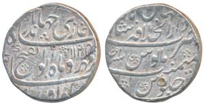 Jahandar Shah, Silver Rupee, 11.24g, Dar ul-Khilafat Shahjahanabad Mint, AH 1124/Ahd, ’Abu
