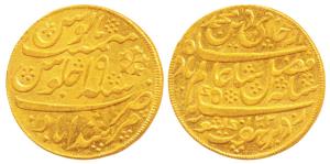 Murshidabad Mint, Gold Mohur, 12.3g, in the name of Shah Alam II, AH 1202/19, oblique mill