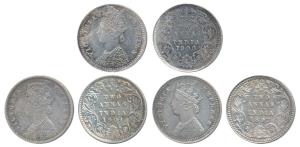 Victoria Queen & Empress, Silver 2 Annas, (3) 1897, Calcutta Mint, B / II / C incuse, (Pri