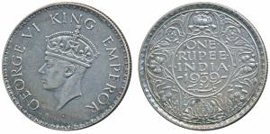 George VI, Silver Rupee, 1939, Bombay Mint, with dot (Prid 235). Extremely Fine, Very Rare