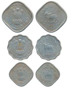 Cupro-Nickel set of 3, 2 Annas, Anna and ½ Anna, 1950. Fine to Very Fine. (3)