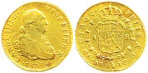 Colombia, Charles IV, Gold Escudos, 3.35g, obv. bust of the ruler to right, with date 1808