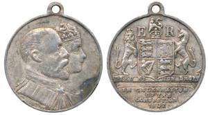 Edward VII Coronation Medal 1902, Miniature Silver, 3.18g, obv. conjoined bust of Edward V