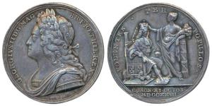 George II (1727-1760), Coronation 1727, the official silver medal, 18.14g, obv. laureate b