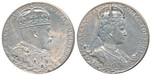 Edward VII Coronation Medal, Silver, 12.74g, obv. bust of the Emperor to right, rev. bust 