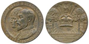Edward VII Coronation Medal, Copper, 1902, obv. conjoined busts of Edward and Alexandra, r