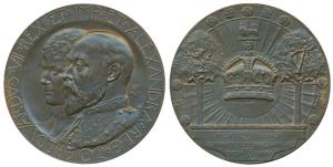 Edward VII Coronation Medal, Copper Large, 55.45g, 1902, obv. conjoined busts of Edward an
