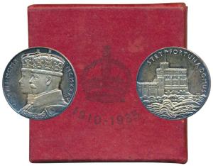 Silver Jubilee Medal of George V and Queen Mary, Silver, 15.58g, Domus Medal, obv. conjoin