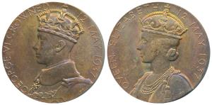 Coronation of George VI and Queen Elizabeth, Copper, 15.82g, 12th May 1937, obv. crowned b