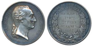 Claude Martin, Silver Medal, Type II, obv. bust to right, with divided legend around bust,