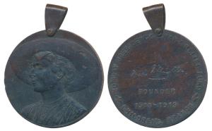 Bombay Presidency War & Relief Fund, Children’s Branch Medal, 1918-1919, obv. Lady Willing