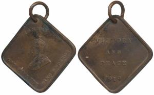 Victory And Peace medal, Bronze, obv. Bombay inscribed above the king’s portrait, rev. Vic