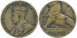 British Empire Exhibition, Wembley, 1924, Bronze Medal, obv. portrait of George V, rev. st
