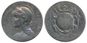 French, Colonial War Medal, Silver, obv. bust of Victory, rev. arms comprising weapons wit