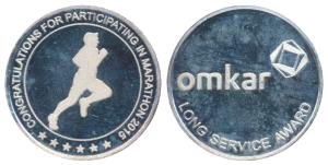Participation Medal in Marathon, Silver, 25g. Extremely Fine.