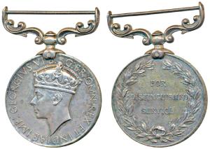 Indian Distinguished Service Medal, George VI, Silver, rev. For Distinguished Service in a