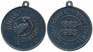 Bombay Natural History Society (BNHS) Centenary Medal, Bronze, 1883-1983. Extremely Fine.