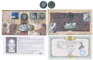 Pablo Picasso, Nickel Medallion, 20g, issued within First day cover. Uncirculated.