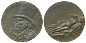 Fransisco Goya, Bronze 185g, obv. Fransisco Goya, 1746-1828, rev. his famous painting Maja