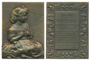 Sir Joshua Reynolds, Bronze, 208g, the famous English painter, obv. his famous painting Th