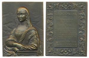 Leonardo da Vinci, Bronze, 208g, the famous Italian painter, obv. his famous painting Mona