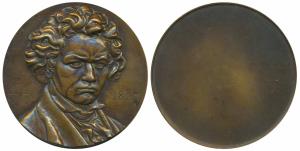 Ludwig van Beethoven (1770-1827), German Composer and Pianist, Bronze Medal, 162g, obv. po