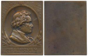 Ludwig van Beethoven (1770-1827), German Composer and Pianist, Small Bronze Medal, 40g, Un