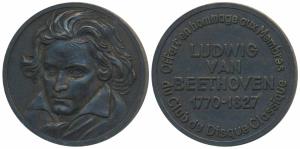 Ludwig van Beethoven (1770-1827), German Composer and Pianist, Bronze Medal, 20g. Extremel