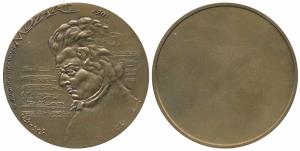 Wolfgang Amadeus Mozart (1756-1791), 200th Anniversary of Death Medal, Bronze Medal, 180g,