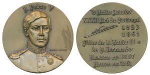 Luis I (1861-1889), Bronze Medal, rev. his life events. Extremely Fine.