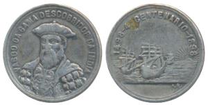 Goa, Silver Medal, 1.03g, obv. Vasco da gama, rev. Ships with legend "Fourth Centenary of 