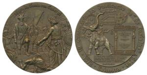 Vasco da Gama, Heavy Bronze Medallion, 1972, obv. scene of Vasco Da Gama landing at Calicu
