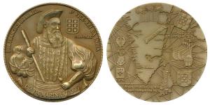 First Viceroy of India Dom Francisco D'almeida, Heavy Bronze Medallion, obv. viceroy in Eu
