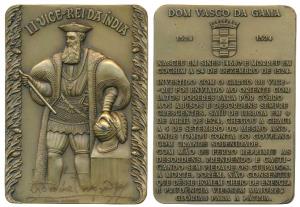 Second Viceroy of India Vasco Da Gama, Rectangle Heavy Bronze Medallion, obv. full length 