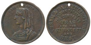 Victoria, Copper Token, 4.98g, obv. bust of Victoria with Kaiser i Hind above, rev. Assam 