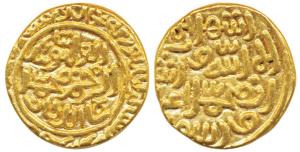 Muhammad Shah III bin Tughluq, Gold Dinar, 12.87g, Shahr Sultanpur Mint, al-wathiq type (G