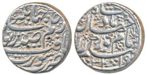 Nur Jahan (AH 1033-1037, AD 1623-1627), Silver Rupee, 11.38g, Surat Mint, poetic couplet o