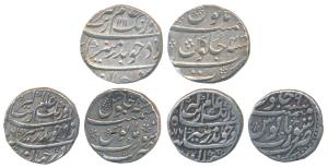 Aurangzeb, Silver Rupee (3), Surat Mint, AH 1086/8 with nice ornamentation; AH 1077/9 & 11