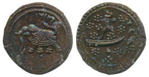 Tipu Sultan, Copper Paisa, 11.37g, Nagar Mint, AH 1216, rev. decorated with rosettes (KM 1
