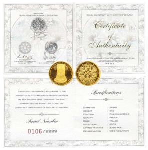 Bhutan, Buddha, Proof 1000 Ngurtum Gold, 10g. obv. Buddha seated under a tree, rev. nation