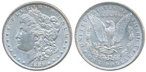 United States of America, Silver Morgan Dollar, 1886 (KM 110). About Uncirculated.