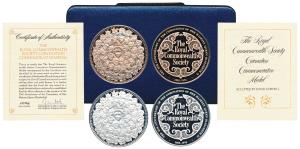 Set of 25th Anniversary of the Coronation of Elizabeth II, Silver Medal 130g & Bronze Meda