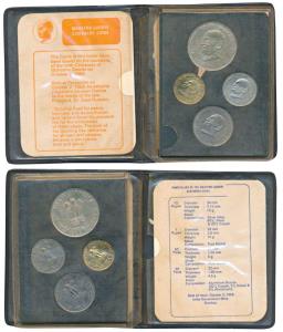 1969 Uncirculated Set, Gandhiji Birth Centennial, set of 4, 20 Paise to Rupees 10. In near
