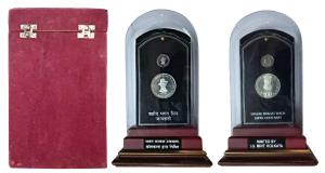 2007 V.I.P. Proof Set, Shaheed Bhagat Singh Birth Centenary, set of 2, Rupees 5 and 100, w